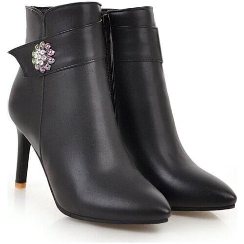 Big Size 9 10 11-17 boots women shoes ankle boots for women ladies boots Hydraulic drill side zipper