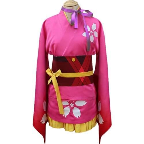 Brdwn Kabaneri of the Iron Fortress Mumei Cosplay Costume Kimono Suit (Coat+Top+Skirt+Waistband+Bowknot+Hairwear)