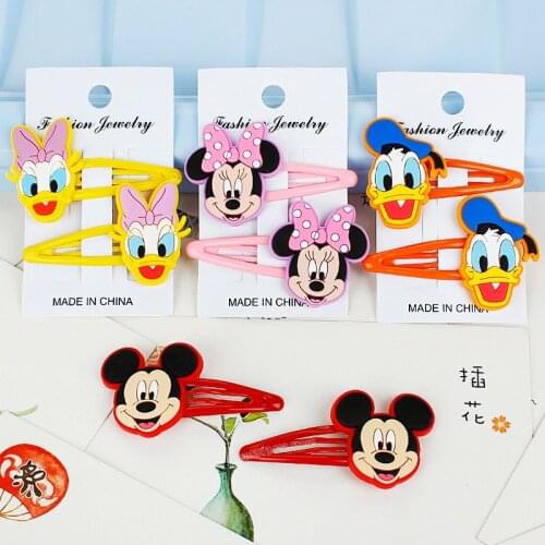 Disney Series Clip Mickey Minnie Childrens Hair Clip Girls Hairpin Clip Hair Accessories Cartoon Bang Clip Not Hurt Hair Gift