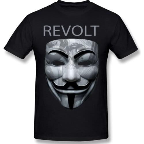 Revolt V Mask T Shirt anonymous Hacker Organization Video black lives matter printed Tshirt Summer large TShirts