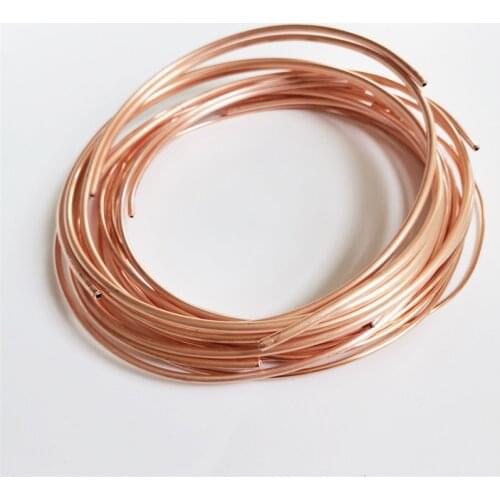 10m T2 Red Copper coil 2/3/4/5mm Copper tube Air Conditioning Copper Pipe Soft Tube 99.9% T2 Copper DIY Cooling