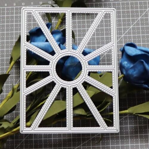 Circle Geometry Frame Rectangle Die Cut Metal Stencil Template for DIY Embossing Paper Cards Making Cutting Dies New 2021