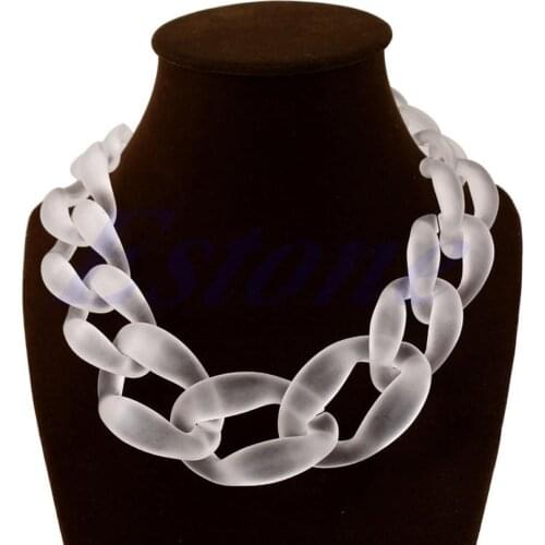 Lackingone Acrylic Collar Chunky Choker Statement Bib Chain Necklace Pendants
