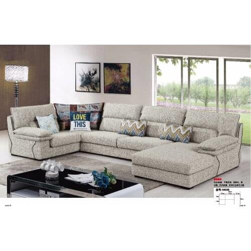 LDM1803A Modern simple style living room furniture sectional sofa set U shape fabric soft comfortable sofa set