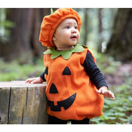 Ma&Baby 0-3Y Halloween Newborn Infant Baby Girls Boy Pumpkin Romper Sleeveless Jumpsuit Playsuit Festival Costumes