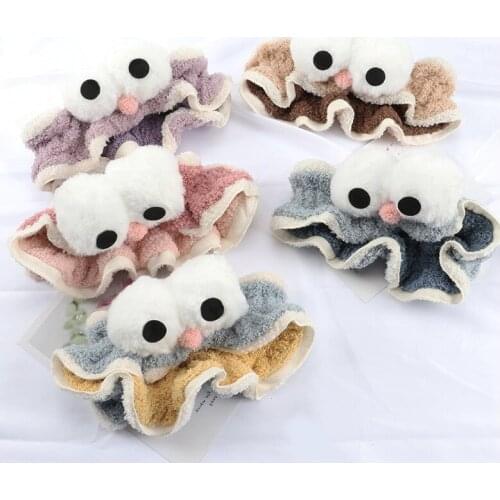 Cute hair accessories velvet big eyes headband headdress colorful rubber tie wash face makeup bath women girls