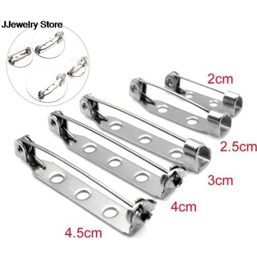 10pcs/lot Stainless Steel Brooch Base Back Bar Badge Holder DIY Jewelry Findings Jewelry Accessories Safe Lock Brooch Pins
