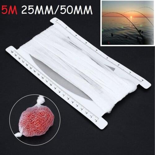 5M 25/50MM PVA Bags Carp Fishing Tackle Water Dissolving PVA Bags for Carp Coarse Fine Boilie Bait Bag for Bait Throwing