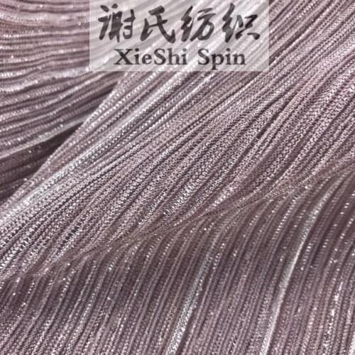 3Metres Pink Pleated Crushed Mesh Fabric Cloth For Spring And Summer Strapless Dress Skirt Crumpled Silk Fabric Ruffle Lace