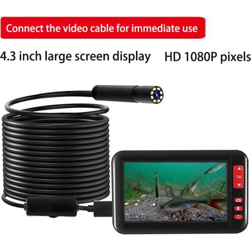 New HD underwater camera 1080P 4.3 inches display visible fishing wire connection 8LED illuminated fish finder fishing supplies