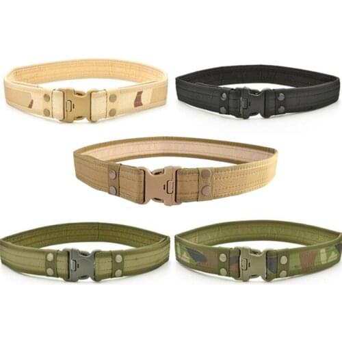 Army Combat Belts Quick Release Tactical Belt New Men Plastic Buckle Canvas Waistband Cinturones Hunting Camouflage Waist Strap