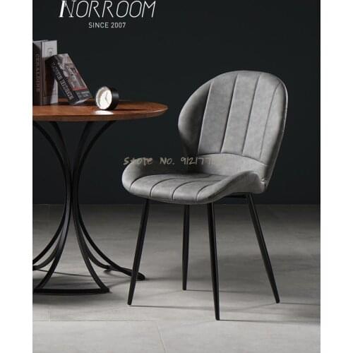Nordic light luxury backrest makeup chair home fashion leather dining chair modern coffee shop negotiation table and chair simpl