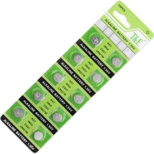 Cheap Real Power Button Battery 1.55V AG7 L927 395 SR57 SR927SW 399 D395 D399 G7 CX57 LR927 Alkaline Batteries Button Cell
