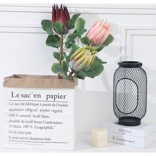 Silk single Emperor flower with green leaf artificial flower European style wedding decoration for home garden hotel decor 1pcs