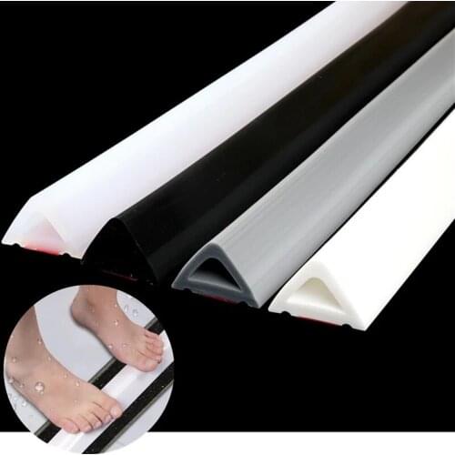 Silicone Bathroom Water stopper Blocker 3M Self adhesive Floor Retaining Strip Door Bar Dry And Wet Separation Sealing hardware
