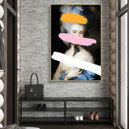 Modern Woman Art Canvas Paintings on The Wall Art Posters and Prints Cover Face Abstract Wall Art Pictures Home Decor Cuadros