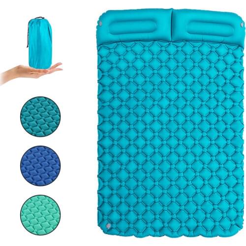 Air Camping Mats Inflatable Cushion Moistureproof Outdoor Hiking Picnic Tent Plaid Pad Home Rest Double Sleeping Bag Mattress