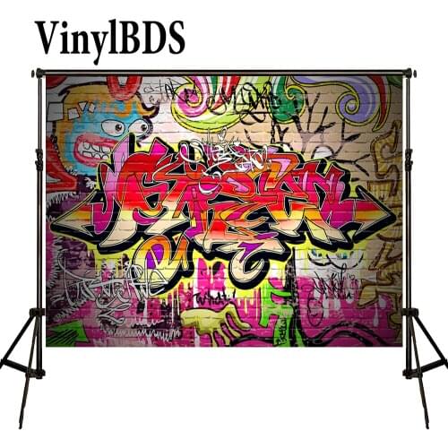 VinylBDS Kids Graffiti Backdrop Abstract Texture Backdrp Punk Hip Hop Style Background Children Street Backdrops for Studio