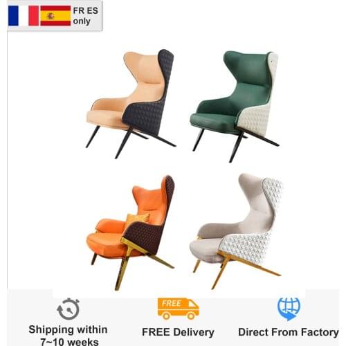 Wingback Chair Light Luxury Single Sofa Nordic INS Net Red Chair Leather Sofa Living Room Single High Back Chair