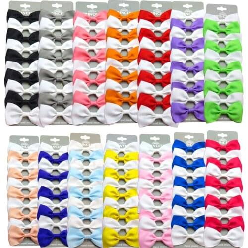 20PCS/Lot Cute White Interval With Hairpins Grosgrain Ribbon Bow Clips 2020 Scrunchie Korean CLIP Hair Accessories For Baby Girl