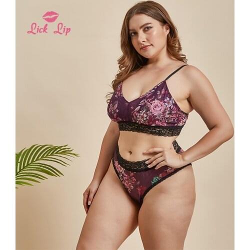 Lick Lip Ladies Printed Pajama Set Large Size Women V-neck Lace Fashion Nightwear Sling Top and Shorts Sleepwear SWD19681-40