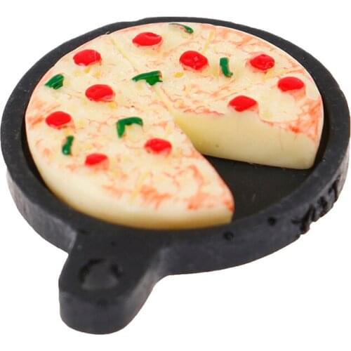 1 Set 1:12 Dollhouse Miniature Pizza Kitchen Iron Plate Pizza Plate Kitchen Decor Pretend Dinner Food Toys Kids Gift