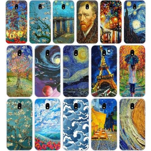 130SD Vincent Van Gogh Starry Sky Soft Silicone Tpu Cover phone Case for Samsung j3 j5 j7 2015 2016 17 j2 prime j6 Plus 2018