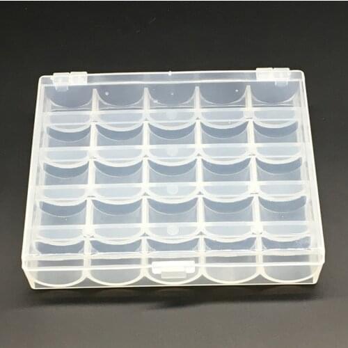 25 Slots Empty Bobbins Spools Box Sewing Machine Bobbin Case Covers Sewing Craft Plastic Case Storage Box for Sewing Machine
