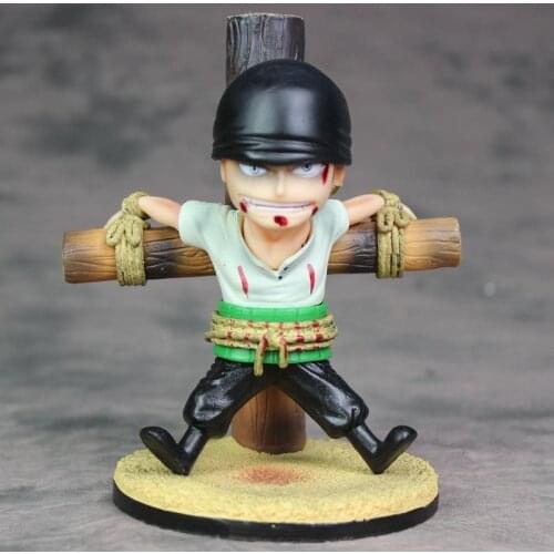 Anime One Piece First Show Three-knife Roronoa Zoro Mini Action Figure Cross Ver. Zoro PVC Figurine Model Toy Gift Doll 15cm