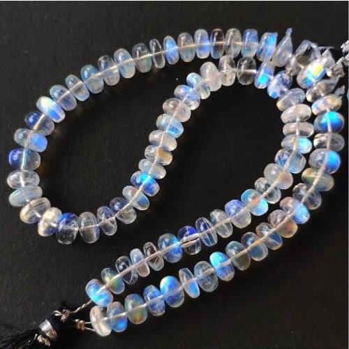AAA loose beads Moonstone roundel white rainbow 4-6mm 38CM for DIY jewelry making FPPJ wholesale beads nature gem stone