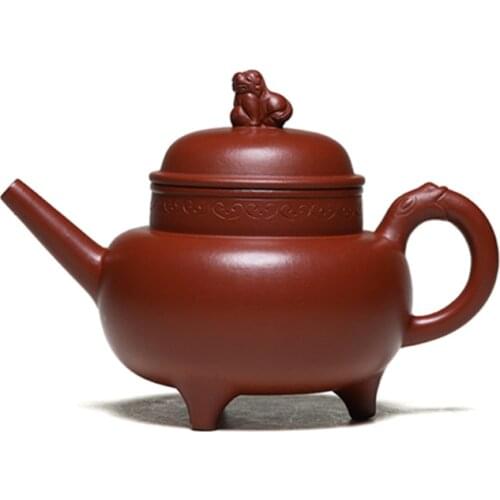 Long Mouth Rui Beast Yixing Purple Clay Teapot Famous Handmade Raw Ore Dahongpao Teapot Tea Set Household Teapot