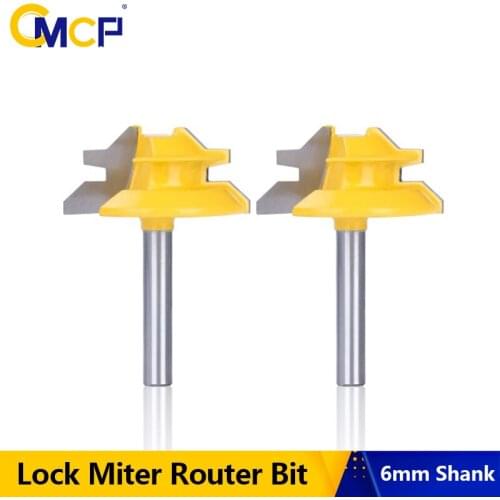 CMCP Lock Miter Router Bit 6mm Shank Jointing Router Bit Glue Joint Tenon Milling Cutter Wood Router Bit