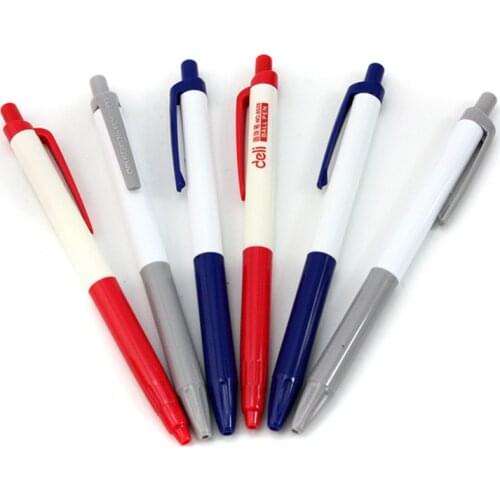 Deli simple blue black pen core ballpoint pen, 0.7mm fashionable classic press type ballpoint pen, office pen student stationery