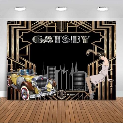 Neoback Great Gatsby Backdrop for Photography Birthday Theme Party Decoration 80s 90s parties Style Photo Background customize
