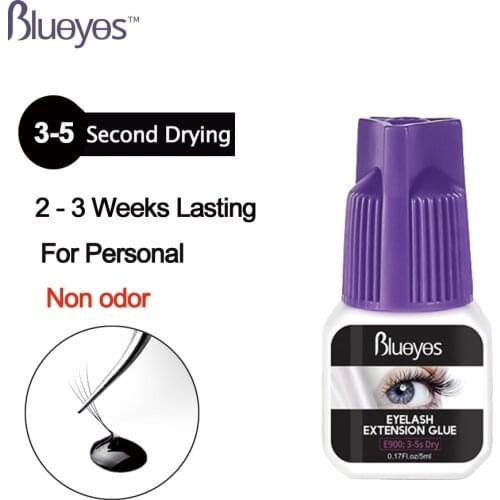 Blueyes 5ml Eyelash Glue 3-5S Fast Drying Long Lasting No Odor No Irritant False Eyelashes Extension Black Adhesive Makeup Tools