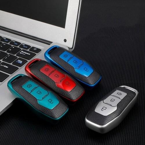Leathe TPU Car Remote Key Fob Shell Cover Case For Ford F-150 Mondeo Galaxy S-Max Explorer Ranger 2015 2016 2017 2018 car