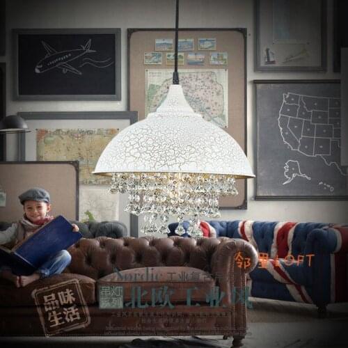 Loft Vintage American country loft industry crystal iron retro pendant light restaurant aluminum pot hanging light lamp