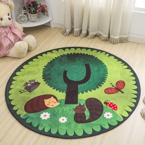 Cute Cartoon Animal Soft Round Decor Carpet Floor Door mat Yoga Pad Child Kids Play Game Crawl Mat Baby Hallway large Area Rugs