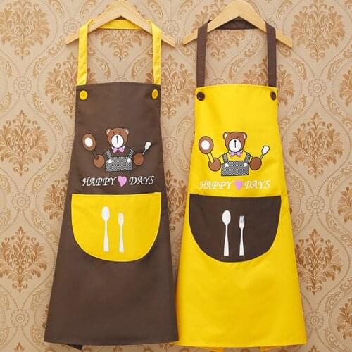 Korean fashion waterproof and oil-proof apron cute kitchen couple adult men and women gowns