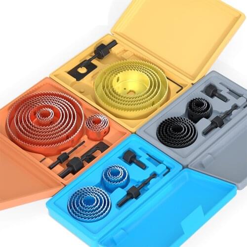 5/8/13 pcs Hole Saw Cutting Set Kit Wood Metal Drill Bit Cutter 19-127mm Saw Cup Woodworking High Hardness Alloy Tools Color