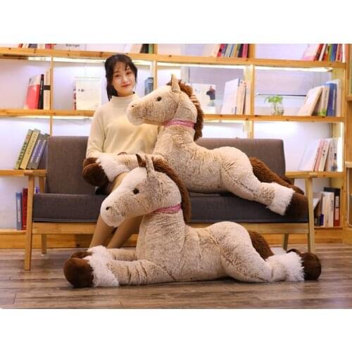 New toy lovely cartoon lying horse plush toy brown horse soft cotton doll throw pillow Christmas gift b1274