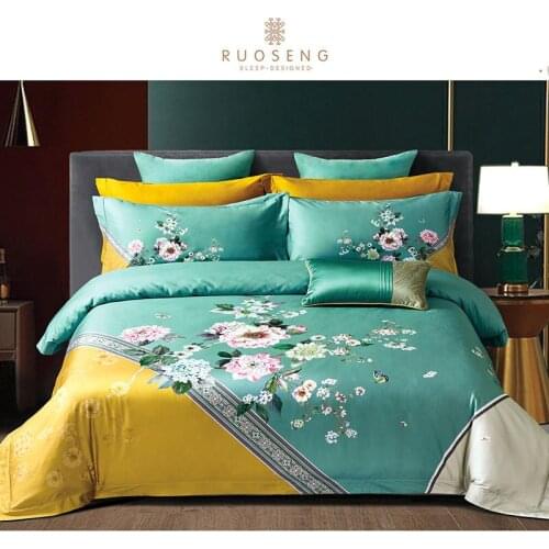 2020 new products 100 thread count cotton bed sheet set Quilt / Duvet Cover Bed Set luxury bedding king size 4-piece set