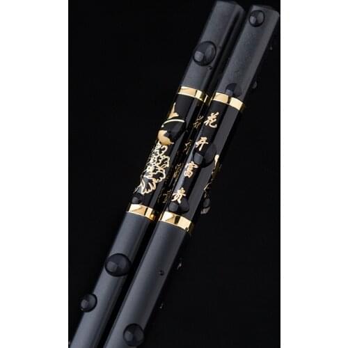 25.3cm Chopsticks Chinese Alloy Black Sushi Hashi Chop Sticks Tableware