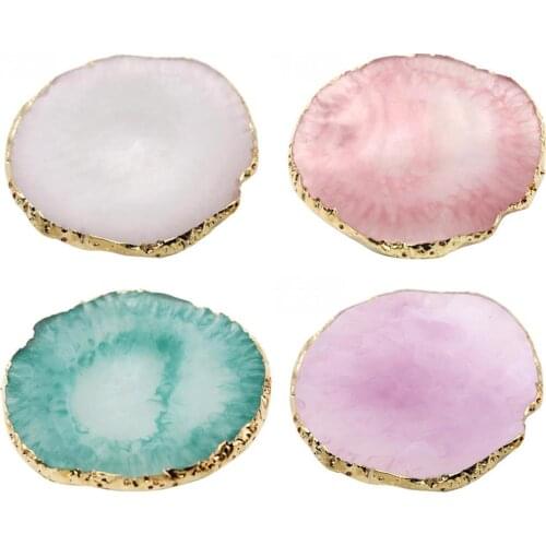 Resin Stone Color Palette False Nail Tips Drawing Nail Color Palette Gel Polish Display for Manicure Nail Color Mixing Display