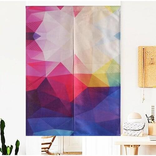Simple fashion watercolor geometric door curtain linen tapestry childrens learning bedroom home decoration bedroom kitchen curt