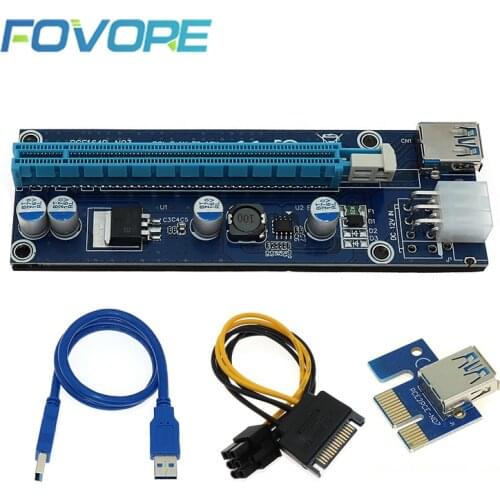 Golden VER009S PCI-E Riser Card 009S PCI Express PCIE 1X to 16X 100CM 60CM USB 3.0 Cable 6Pin Power for BTC Miner Mining