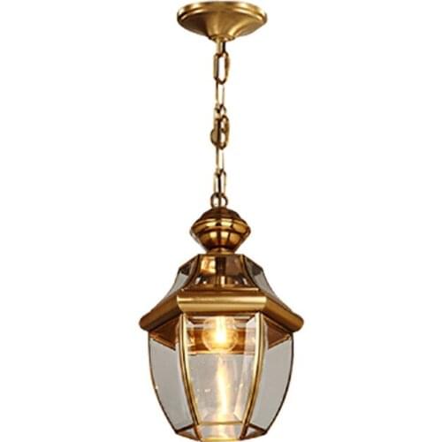 Luxurious Pendant Lights Glass Shade Led Hanging Light Living Room American Loft Retro Pendant Lamp Copper Luminarias MJ1109