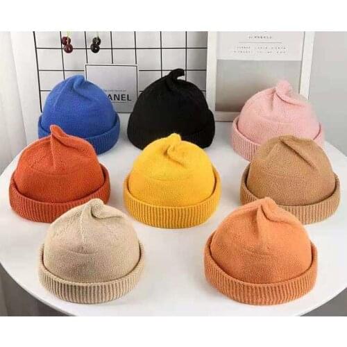 Unisex Autumn Winter Simple Yuppie Landlord Fedoras Ice Cream Knitted Hats For Women Watermelon Shape Beanies Caps Skullies