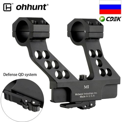 Ohhunt Elite Defense Quick Detach System AK Side Rail Scope Mount with Integral 25.4mm 30mm Ring For AK47 AK74 Black