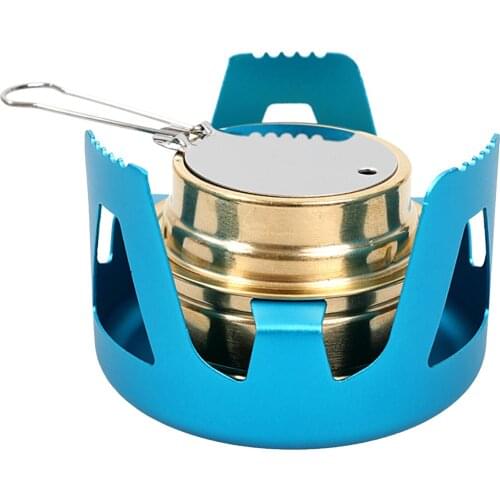 Heavy Duty Brass Alcoho Stove Burner with Aluminum Alloy Stand Lid Outdoor Camping Cooking Alcohol Stove Portable Picnic Stove